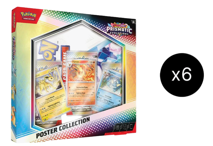 Pokemon TCG: Scarlet & Violet Prismatic Evolutions- Poster Collection (sealed case of 6)